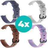 Strap-it Grijsblauw - Bruin - Lila - Wit Charge 4 / 3 bundel - Maat S/M