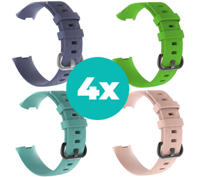 Strap-it Grijsblauw - Aqua - Lichtroze - Groen Charge 4 / 3 bundel - Maat S/M