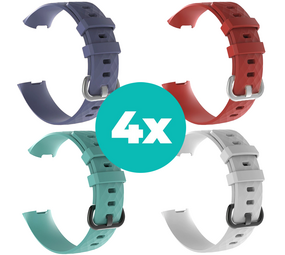 Strap-it Grijsblauw - Aqua - Wit - Rood Charge 4 / 3 bundel - Maat S/M