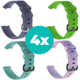 Strap-it Grijsblauw - Aqua - Lila - Groen Charge 4 / 3 bundel - Maat S/M