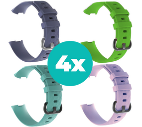 Strap-it Grijsblauw - Aqua - Lila - Groen Charge 4 / 3 bundel - Maat S/M