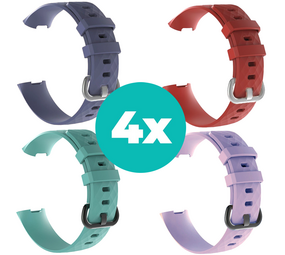 Strap-it Grijsblauw - Aqua - Lila - Rood Charge 4 / 3 bundel - Maat S/M