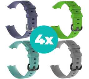 Strap-it Grijsblauw - Aqua - Grijs - Groen Charge 4 / 3 bundel - Maat S/M