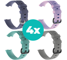 Strap-it Grijsblauw - Aqua - Grijs - Lila Charge 4 / 3 bundel - Maat S/M