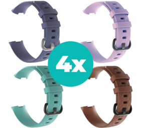 Strap-it Grijsblauw - Aqua - Bruin - Lila Charge 4 / 3 bundel - Maat S/M