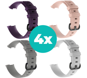 Strap-it Paars - Grijs - Wit - Lichtroze Charge 4 / 3 bundel - Maat S/M