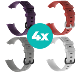 Strap-it Paars - Grijs - Wit - Rood Charge 4 / 3 bundel - Maat S/M