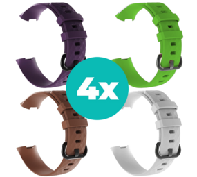 Strap-it Paars - Bruin - Wit - Groen Charge 4 / 3 bundel - Maat S/M