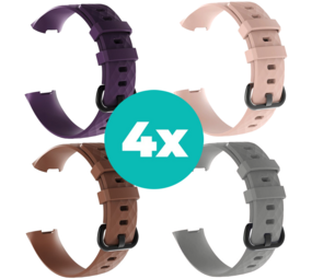Strap-it Paars - Bruin - Grijs - Lichtroze Charge 4 / 3 bundel - Maat S/M