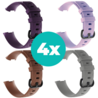 Strap-it Siliconen bandjes geschikt voor Fitbit Charge 4 bandje - Bundel van 4 bandjes - Sport bandje Geschikt voor Fitbit Charge 3 bandje - Set bandjes 4x Paars - Bruin - Grijs - Lila - Maat S/M (Small)