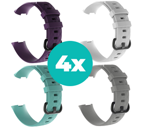 Strap-it Paars - Aqua - Grijs - Wit Charge 4 / 3 bundel - Maat S/M