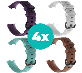 Strap-it Paars - Aqua - Bruin - Wit Charge 4 / 3 bundel - Maat S/M