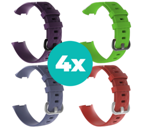 Strap-it Paars - Grijsblauw - Rood - Groen Charge 4 / 3 bundel - Maat S/M