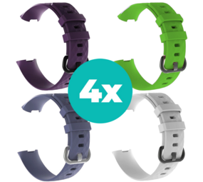 Strap-it Paars - Grijsblauw - Wit - Groen Charge 4 / 3 bundel - Maat S/M