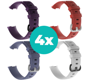 Strap-it Paars - Grijsblauw - Wit - Rood Charge 4 / 3 bundel - Maat S/M