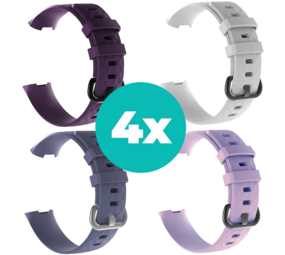 Strap-it Paars - Grijsblauw - Lila - Wit Charge 4 / 3 bundel - Maat S/M