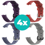 Strap-it Paars - Grijsblauw - Grijs - Rood Charge 4 / 3 bundel - Maat S/M