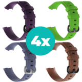 Strap-it Paars - Grijsblauw - Bruin - Groen Charge 4 / 3 bundel - Maat S/M