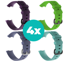 Strap-it Paars - Grijsblauw - Aqua - Groen Charge 4 / 3 bundel - Maat S/M