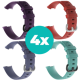 Strap-it Paars - Grijsblauw - Aqua - Rood Charge 4 / 3 bundel - Maat S/M