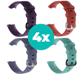 Strap-it Paars - Grijsblauw - Aqua - Rood Charge 4 / 3 bundel - Maat S/M