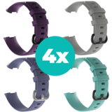Strap-it Paars - Grijsblauw - Aqua - Grijs Charge 4 / 3 bundel - Maat S/M