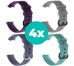 Strap-it Paars - Grijsblauw - Aqua - Grijs Charge 4 / 3 bundel - Maat S/M