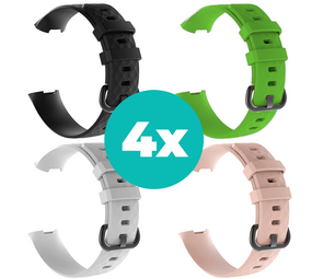 Strap-it Zwart - Wit - Lichtroze - Groen Charge 4 / 3 bundel - Maat S/M