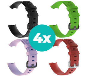 Strap-it Zwart - Lila - Rood - Groen Charge 4 / 3 bundel - Maat S/M