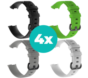 Strap-it Zwart - Grijs - Wit - Groen Charge 4 / 3 bundel - Maat S/M