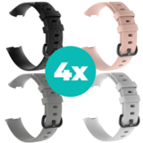 Strap-it Zwart - Grijs - Wit - Lichtroze Charge 4 / 3 bundel - Maat S/M