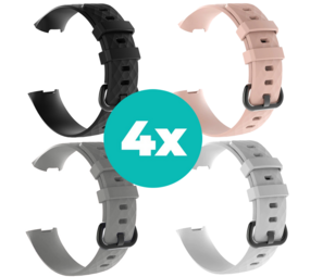 Strap-it Zwart - Grijs - Wit - Lichtroze Charge 4 / 3 bundel - Maat S/M