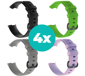 Strap-it Zwart - Grijs - Lila - Groen Charge 4 / 3 bundel - Maat S/M