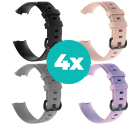 Strap-it Zwart - Grijs - Lila - Lichtroze Charge 4 / 3 bundel - Maat S/M