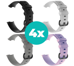 Strap-it Zwart - Grijs - Lila - Wit Charge 4 / 3 bundel - Maat S/M