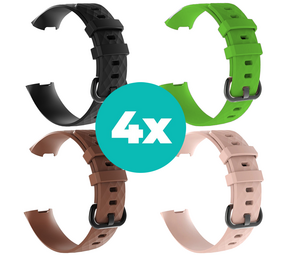 Strap-it Zwart - Bruin - Lichtroze - Groen Charge 4 / 3 bundel - Maat S/M