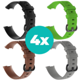 Strap-it Zwart - Bruin - Grijs - Groen Charge 4 / 3 bundel - Maat S/M