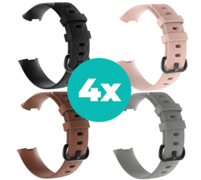 Strap-it Zwart - Bruin - Grijs - Lichtroze Charge 4 / 3 bundel - Maat S/M