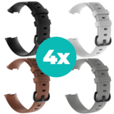 Strap-it Zwart - Bruin - Grijs - Wit Charge 4 / 3 bundel - Maat S/M