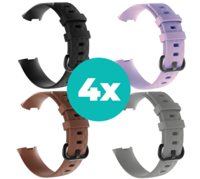 Strap-it Zwart - Bruin - Grijs - Lila Charge 4 / 3 bundel - Maat S/M