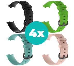 Strap-it Zwart - Aqua - Lichtroze - Groen Charge 4 / 3 bundel - Maat S/M