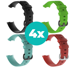 Strap-it Zwart - Aqua - Rood - Groen Charge 4 / 3 bundel - Maat S/M