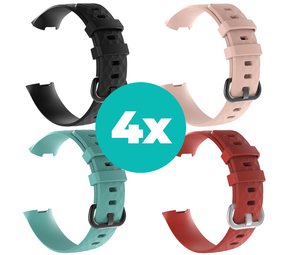 Strap-it Zwart - Aqua - Rood - Lichtroze Charge 4 / 3 bundel - Maat S/M