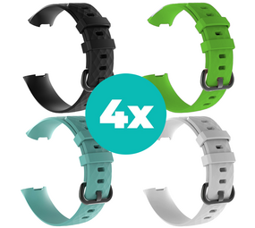 Strap-it Zwart - Aqua - Wit - Groen Charge 4 / 3 bundel - Maat S/M