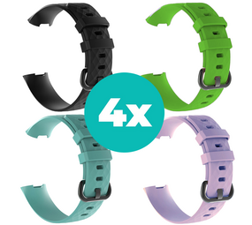 Strap-it Zwart - Aqua - Lila - Groen Charge 4 / 3 bundel - Maat S/M