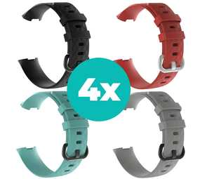 Strap-it Zwart - Aqua - Grijs - Rood Charge 4 / 3 bundel - Maat S/M