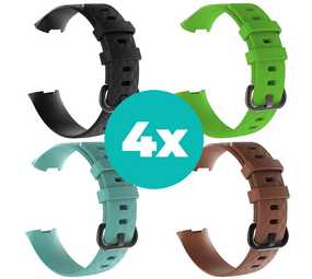 Strap-it Zwart - Aqua - Bruin - Groen Charge 4 / 3 bundel - Maat S/M