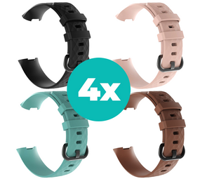 Strap-it Zwart - Aqua - Bruin - Lichtroze Charge 4 / 3 bundel - Maat S/M