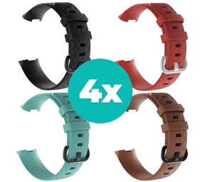 Strap-it Zwart - Aqua - Bruin - Rood Charge 4 / 3 bundel - Maat S/M