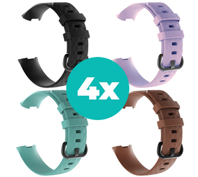 Strap-it Zwart - Aqua - Bruin - Lila Charge 4 / 3 bundel - Maat S/M